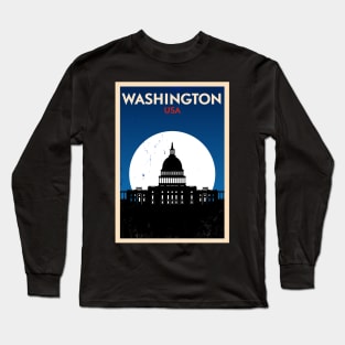 Washington Poster Design Long Sleeve T-Shirt